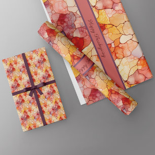 Feuilles festifs Terrazzo Effet Nom personnalisé