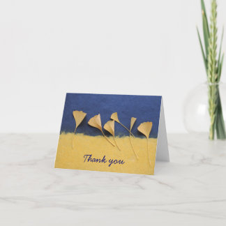 feuilles ginkgo sur papier fait main merci