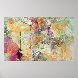 Feuilles Gold Orange Fall Leaf sur la page de déco