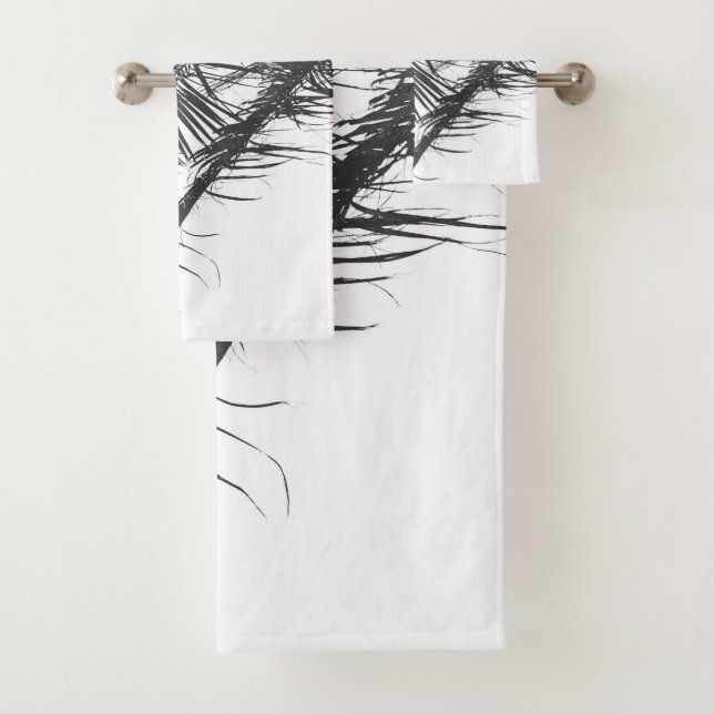 Feuilles Monochrome Noir Blanc Palm Tree (En situation)