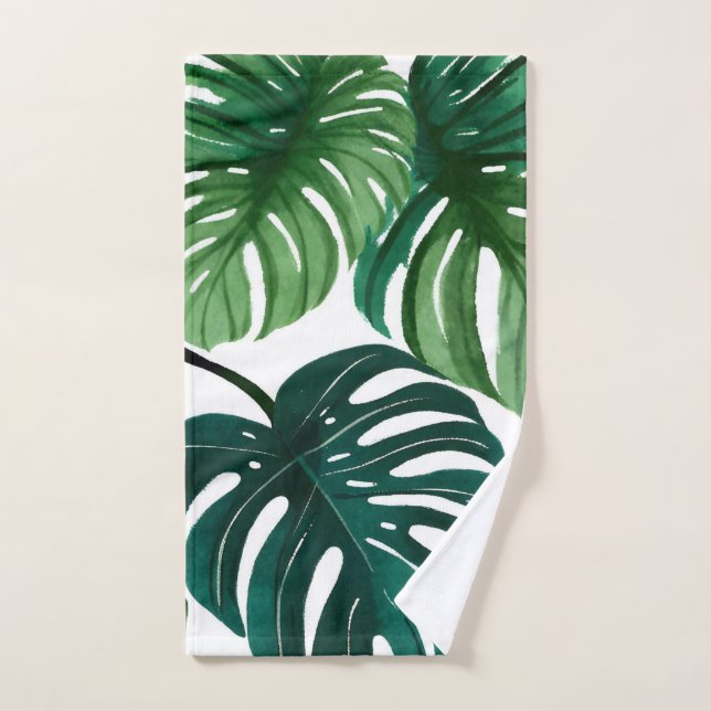 Feuilles Monstera | Serviette simple et moderne (Serviette à main)