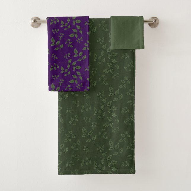 Feuilles motifs vert vert foncé (En situation)