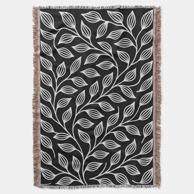 Feuilles noirs et blancs lancez la couverture (devant Vertical)