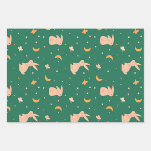 Feuilles papier à enveloppement à thème lapin