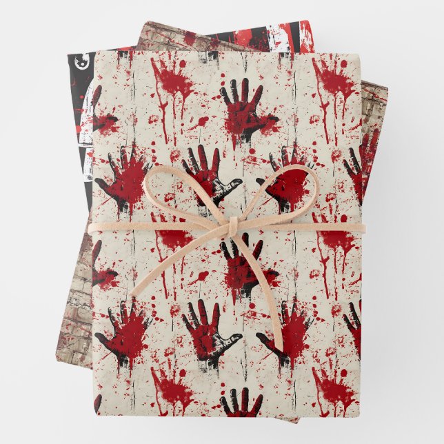 Feuilles papier de Motif d'horreur de crime réel (En situation)
