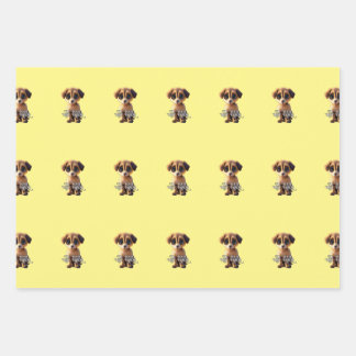 Feuilles papier d'emballage pour chiot mignonnes