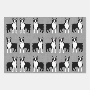Feuilles papier d'enveloppement de Boston Terrier