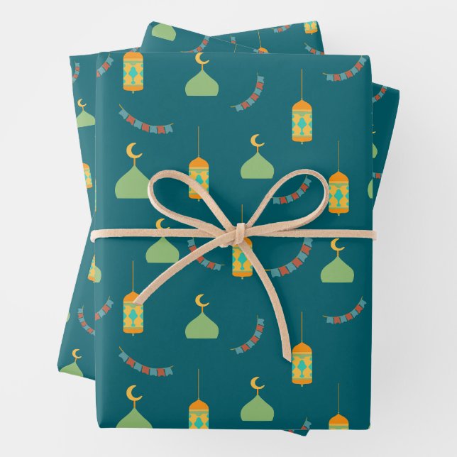 Feuilles papier d'enveloppement de cadeau pour le  (En situation)