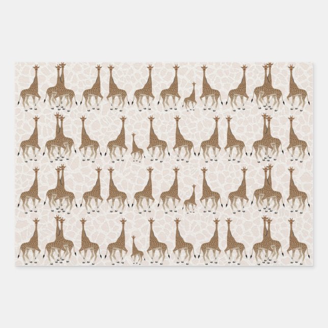 Feuilles papier d'enveloppement de girafe (Devant)