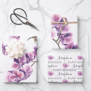 Feuilles papier d'enveloppement d'orchidées d'anni
