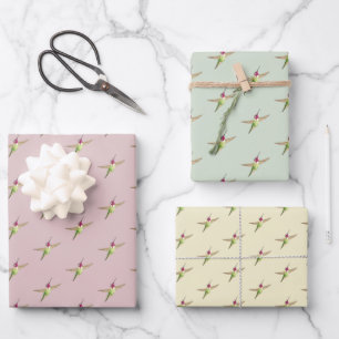 Feuilles papier d'enveloppement Motif de colibris 