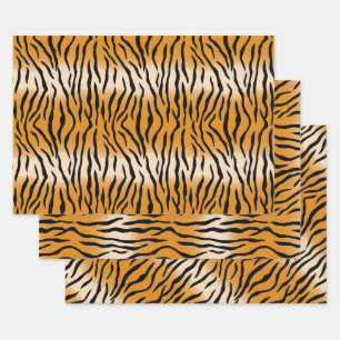 Feuilles papier d'enveloppement Motif de tigres