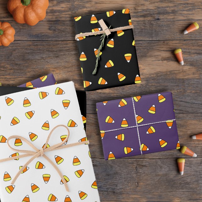 Feuilles papier Motif trio d'enveloppement de Corn (Fun candy corn wrapping paper sheets just for you)