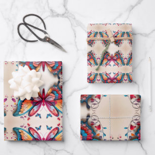 Feuilles Papier Papier à envelopper papillon