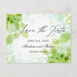 Feuilles printanières aquarelle mariage invitation
