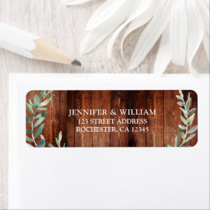 feuilles Rustic Watercolor, adresse de retour du b