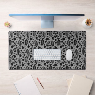 Feuilles tombés Rpt Motif noir sur gris
