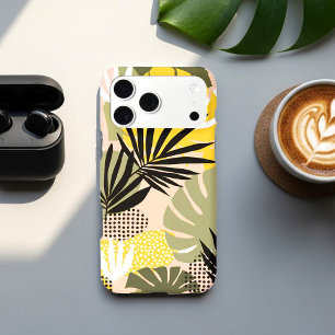 Feuilles Tropicales Abstraites Modernes & Points 