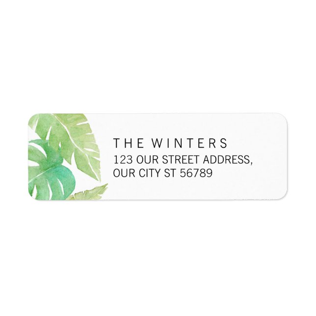 Feuilles tropicaux en aquarelle (Devant)