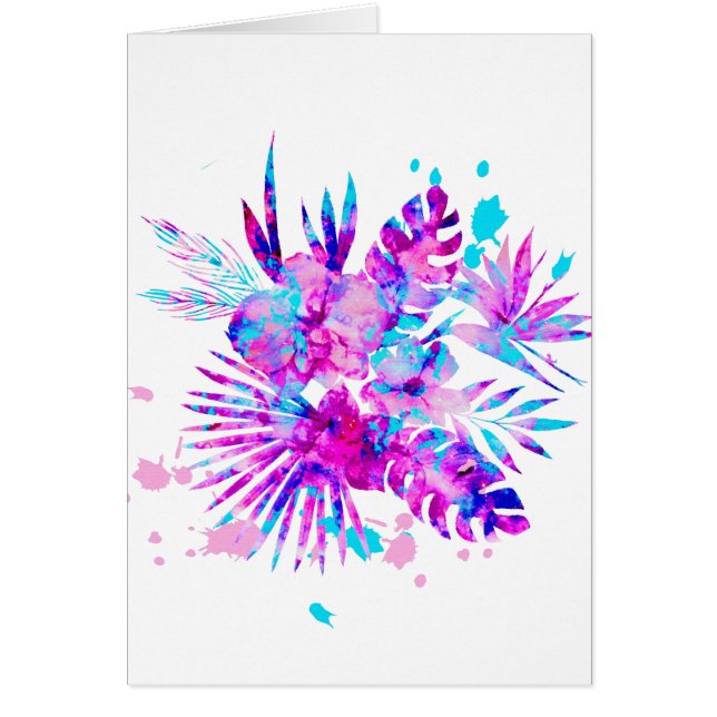 Feuilles tropicaux et fleurs (Devant)