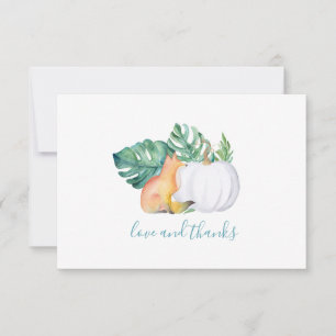 Feuilles tropicaux, Fox & Carte de remerciements C