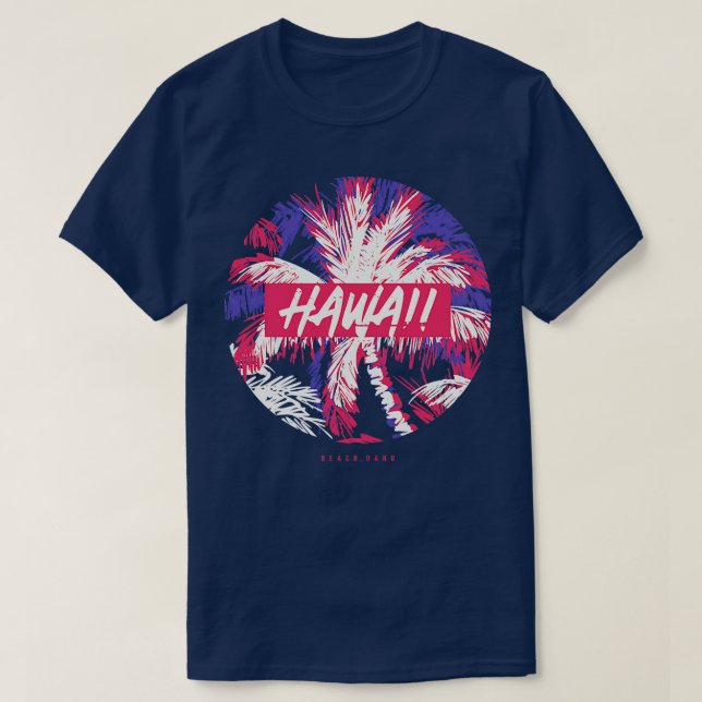 feuilles tropicaux hawaii design TShirt (Design devant)