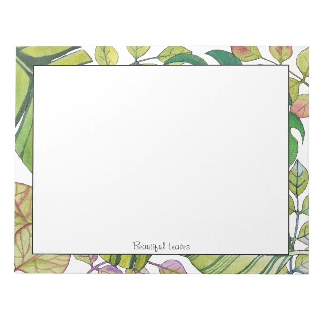 Feuilles Tropicaux mignons Dans Bloc-notes Aquarel (Devant)