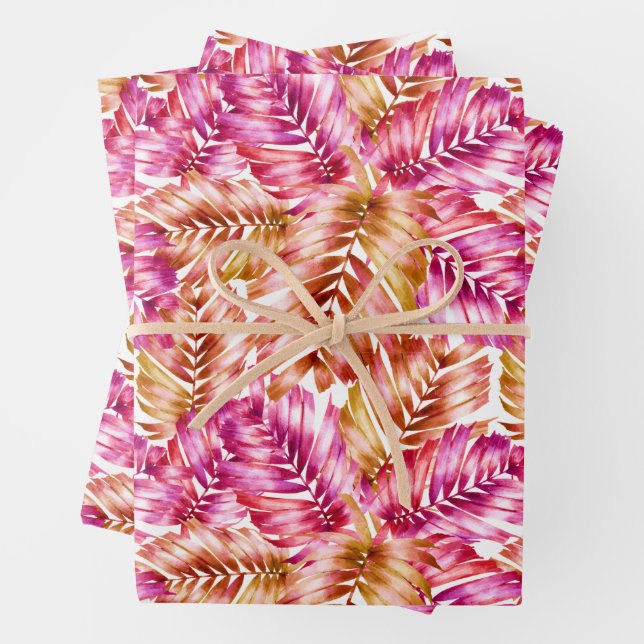 Feuilles tropicaux roses (En situation)