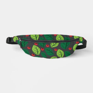 Feuilles Vertes, Baies Rouges, Motif De Feuilles