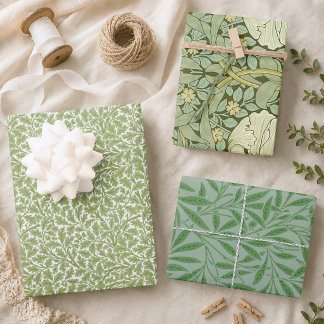 Feuilles Vertes Motifs Vintage Morris Chêne Saule 