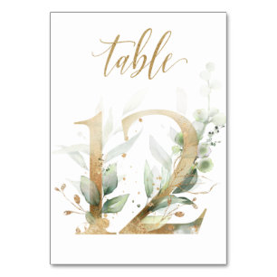 Feuilles Vertes Or Table 12, Numéro de Table