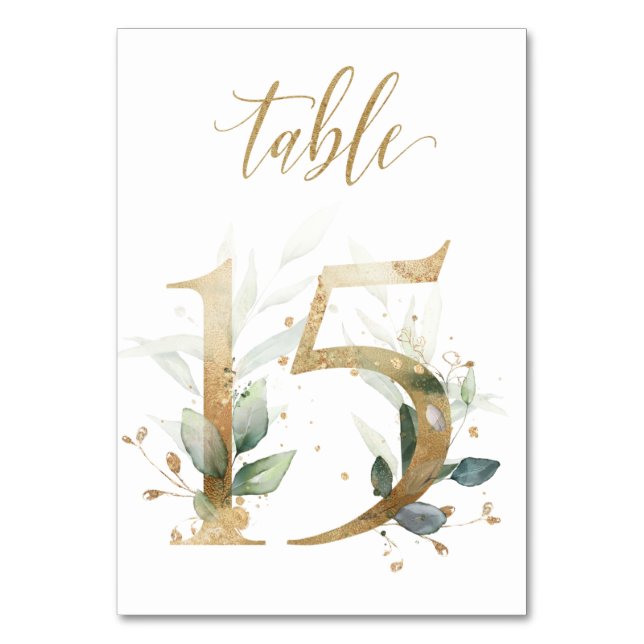 Feuilles Vertes Or Table 15, Numéro de Table (Par défaut)