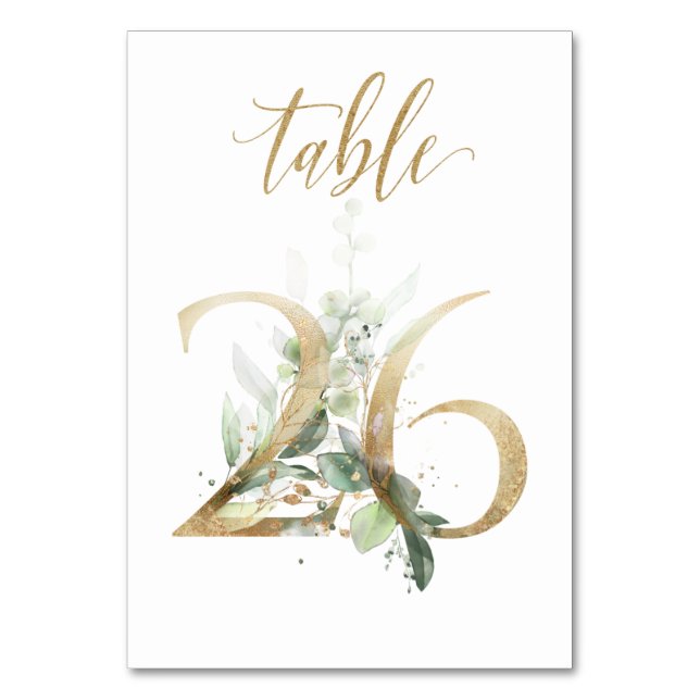 Feuilles Vertes Or Table 26, Numéro de Table (Par défaut)