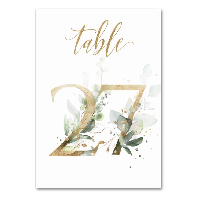 Feuilles Vertes Or Table 27, Numéro de Table (Par défaut)