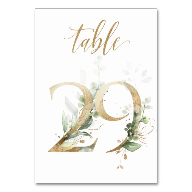 Feuilles Vertes Or Table 29, Numéro de Table (Par défaut)
