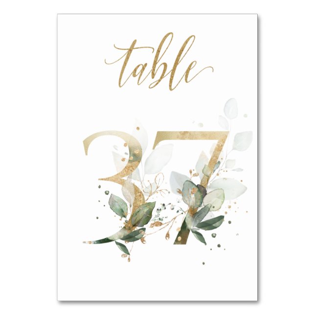 Feuilles Vertes Or Table 37, Numéro de Table (Par défaut)