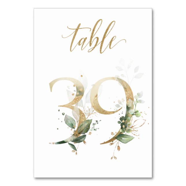 Feuilles Vertes Or Table 39, Numéro de Table (Par défaut)
