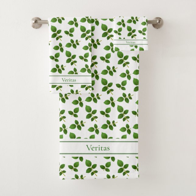 Feuilles verts chic sur blanc (En situation)
