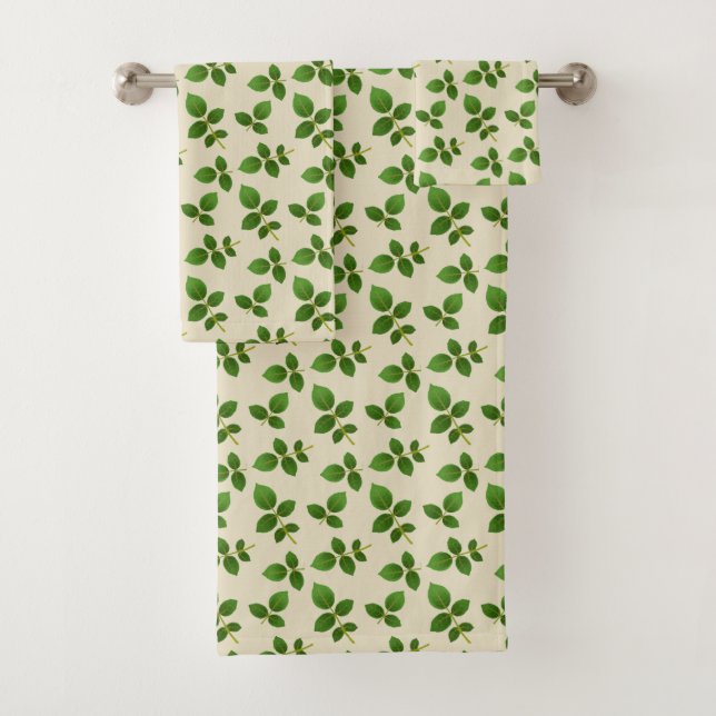 Feuilles verts chic sur le beige de sable (En situation)