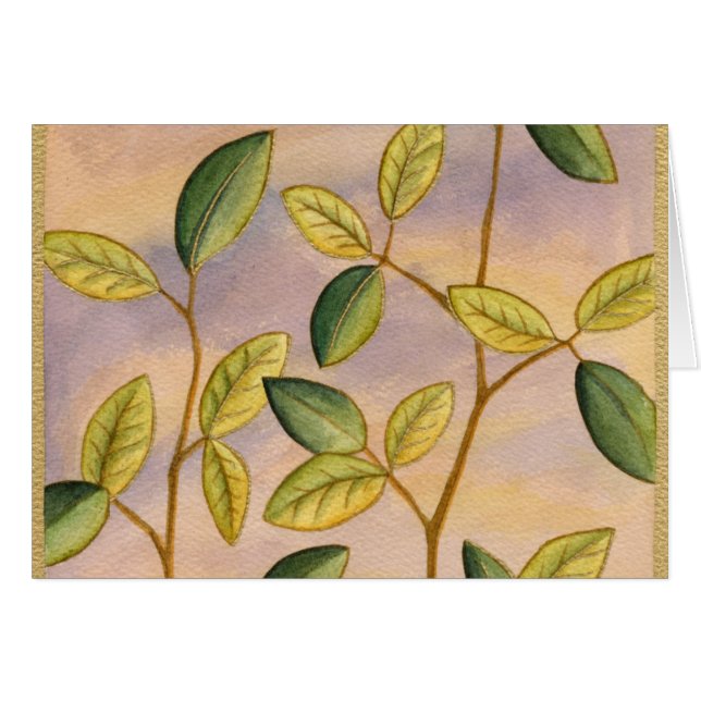 Feuilles verts et jaunes sur Arrière - plan couche (Devant horizontal)