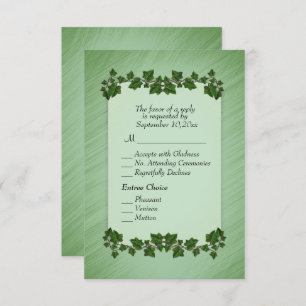Feuilles verts Shimmer RSVP w Menu