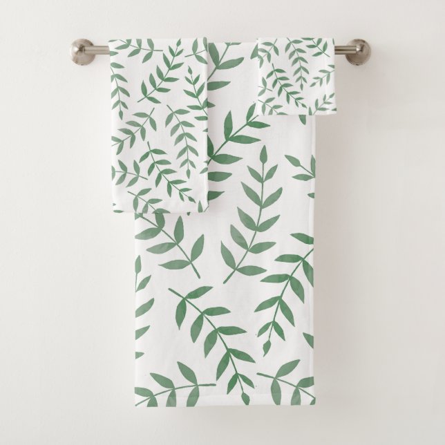 Feuilles verts tropicaux élégants sur blanc (En situation)
