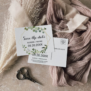 Feuilles verts tropicaux Sauvegardez la carte Date