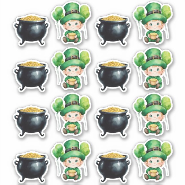 Feuillet autocollant de la Saint Patrick's Day (Devant)