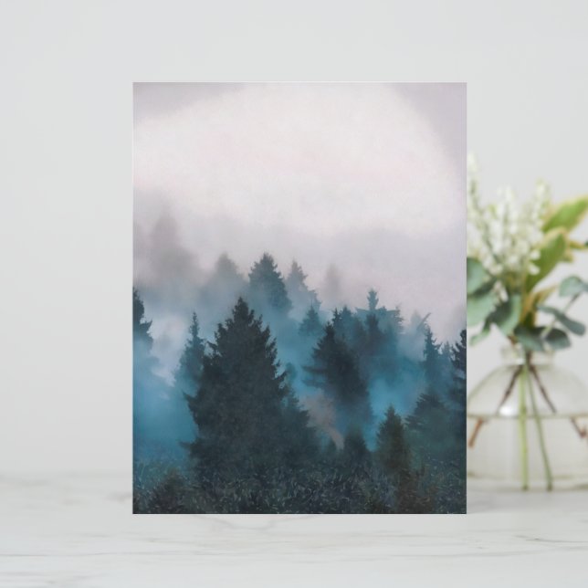 Feuillet papier de forêt de brouillard (Debout devant)
