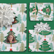 Feuillet papier d'enveloppement de photos de sapin