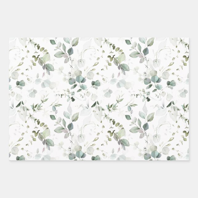 Feuillet papier pour bébé/Fête des mariées Eucalyp (Devant)