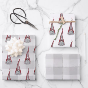 Feuillets de papier enveloppant Noël Gnome scandin