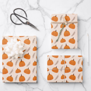 Feuillets de papier orangé Motif Citrouille d'auto