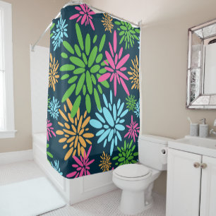 Feux Abstraits colorés Fleurs Douche Rideau